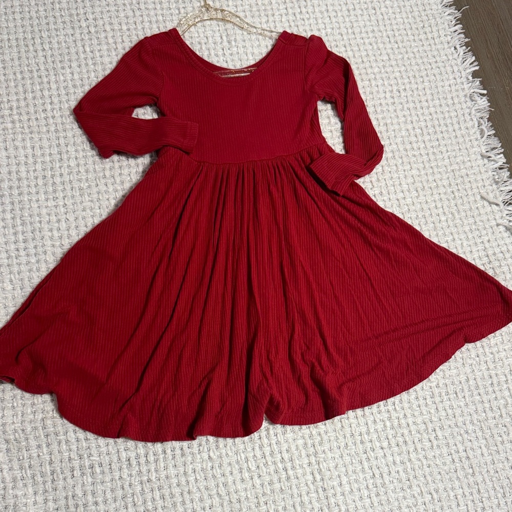 Little Sleepies Vibrant Red Casual Kids Dress